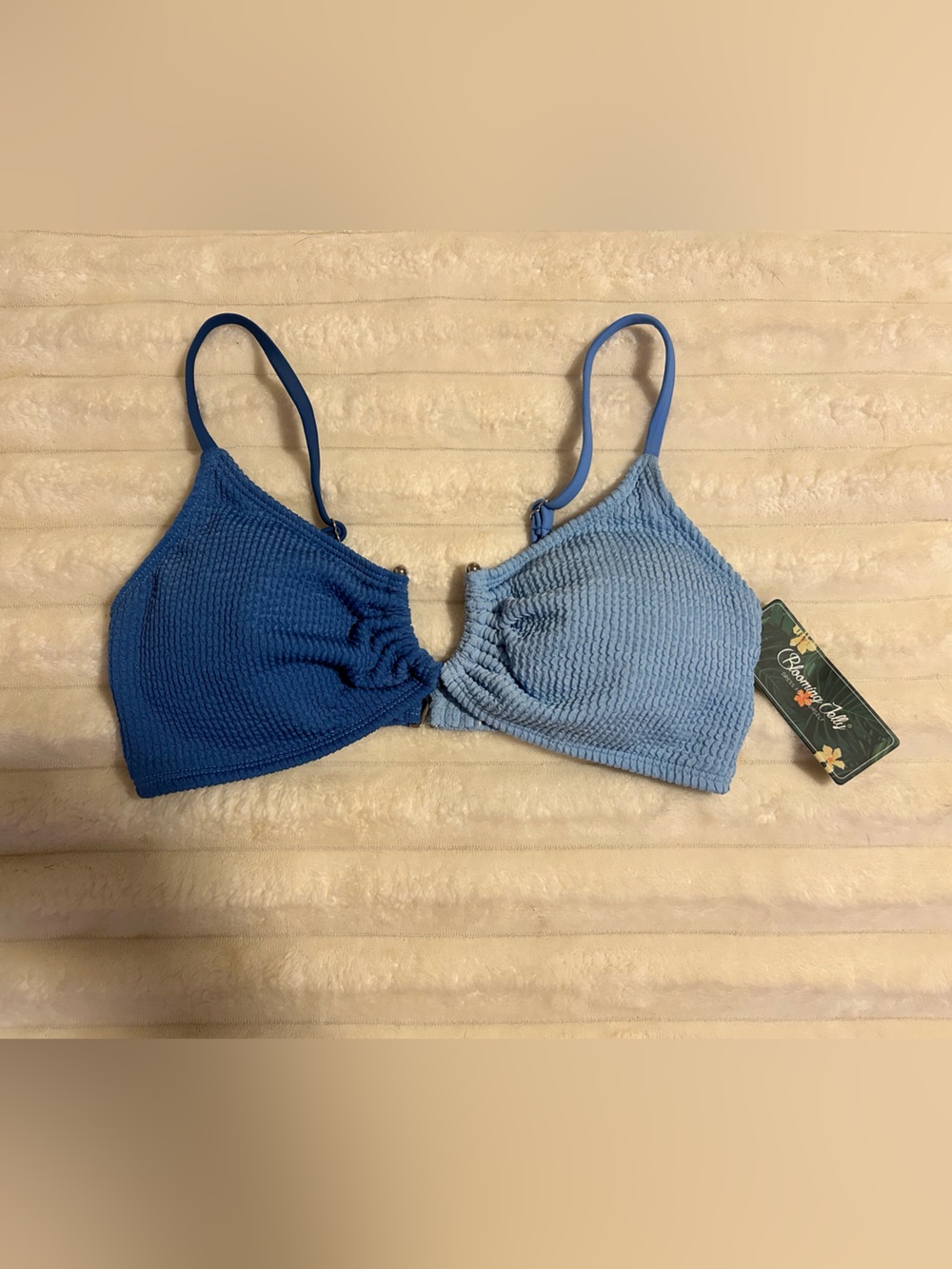 Blooming Jelly two tone denim looking bikini set with silver accents